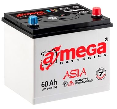 Аккумулятор A-mega Standard Asia (60 A/h), 480A L+
