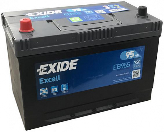 EXIDE EB955 Аккумулятор Exide Excell EB955 (95 A/h), 720A L+ JIS